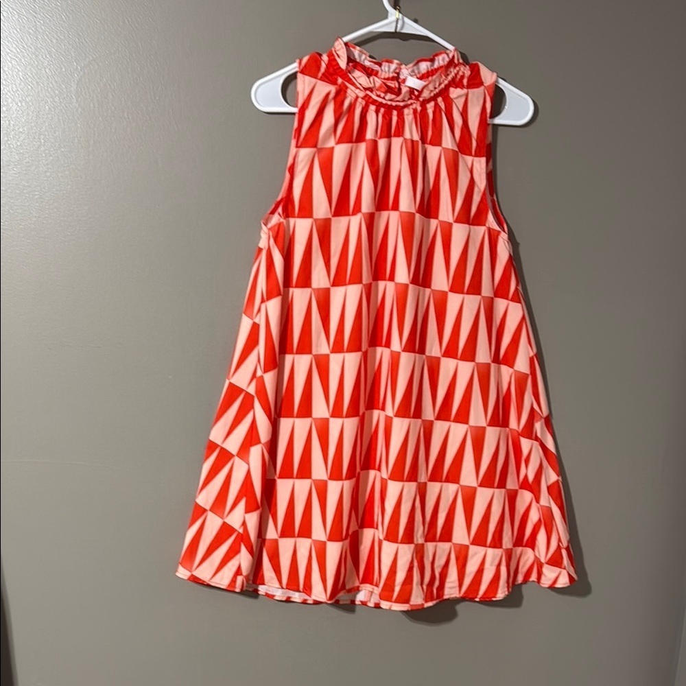 Glam Orange and White Asymmetrical Dress
